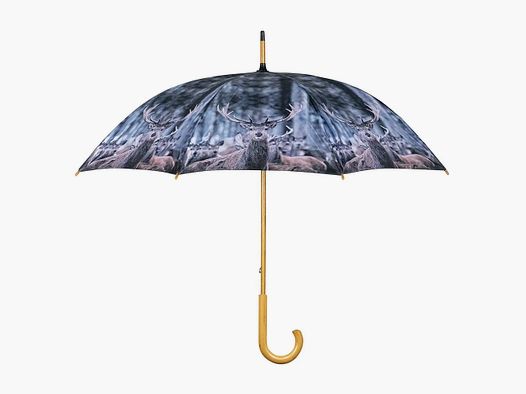 Regenschirm Hirsch mit Holzgriff