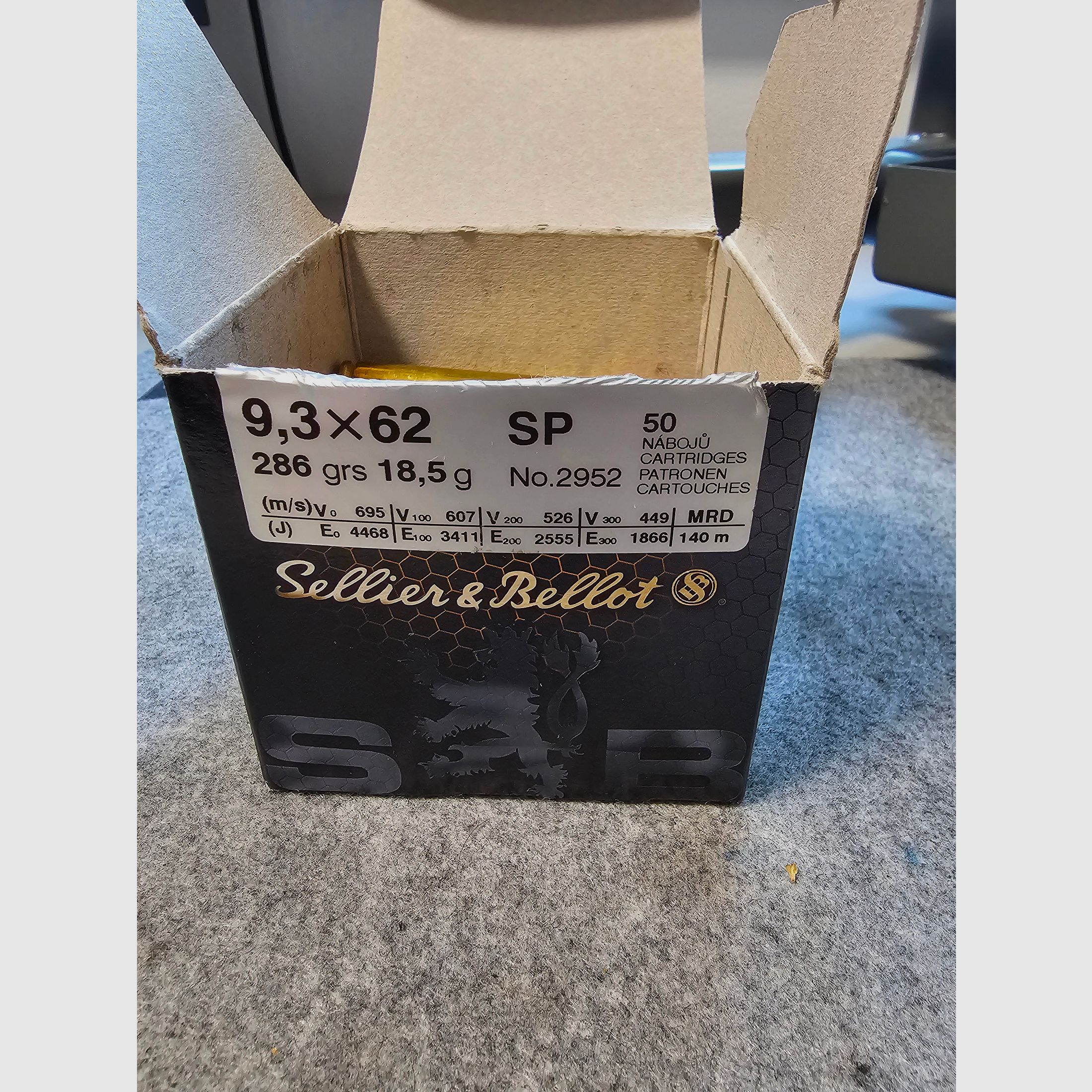 S&B 9,3x62 18.6 g  / 286grs  Bleihaltig 
