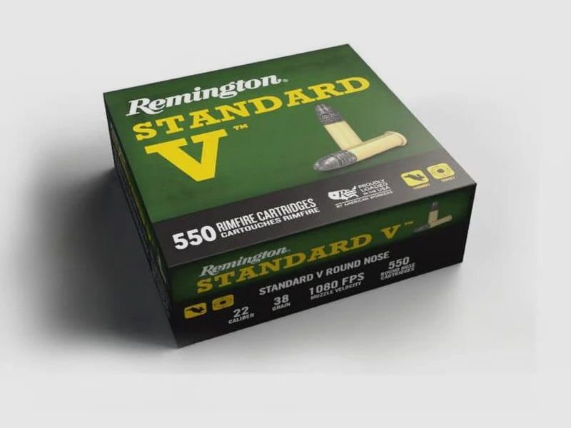 Remington .22 lfB. lood ronde neus Standaard V 38 grs. - 550 stuks.