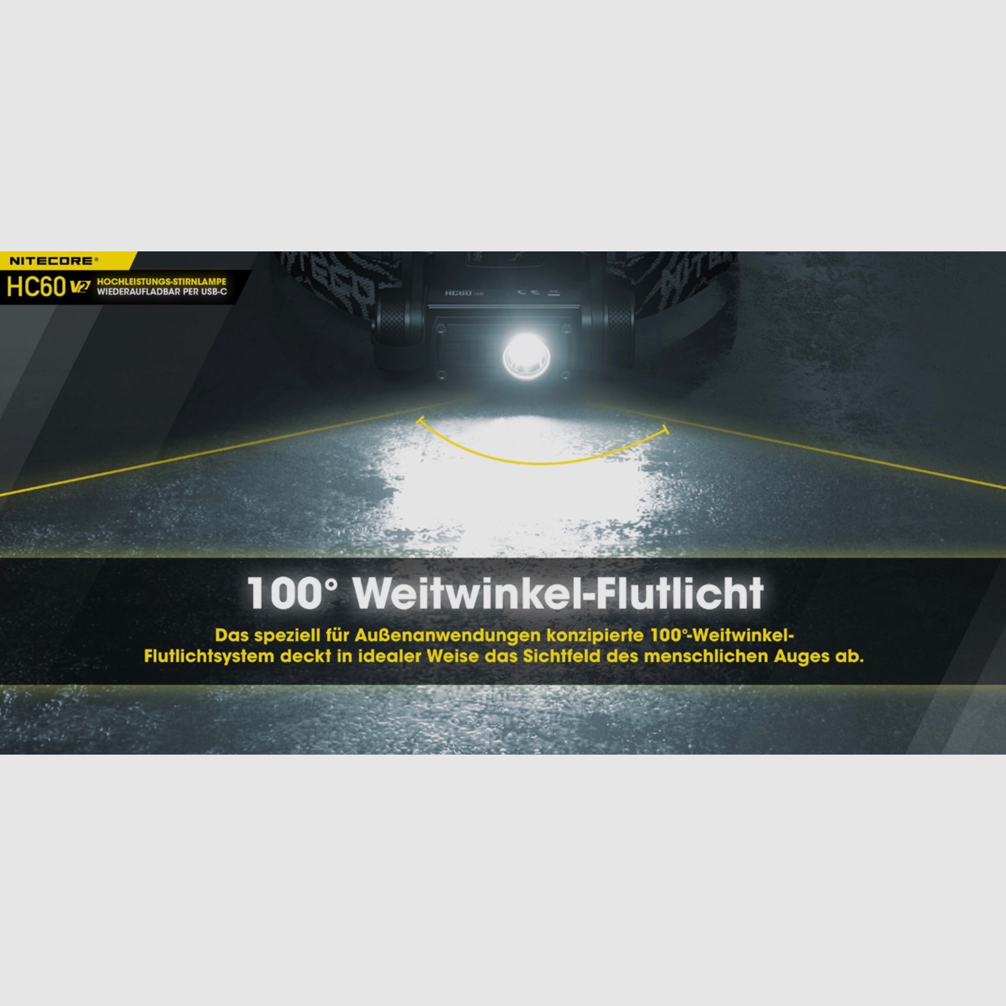 Nitecore HC60W V2 Stirnlampe 1200 Lumen 130 Meter