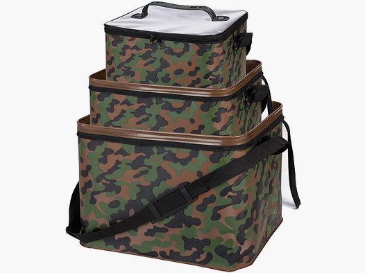 Trendex sac / seau / bac empilable - lot de 3, rectangulaire, 2,4, 5,5, 14 litres - camouflage