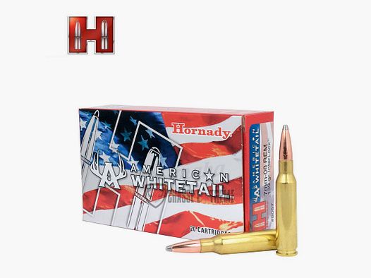 20 patronen HORNADY American Whitetail 7mm-08 Rem 139 Gr Interlock