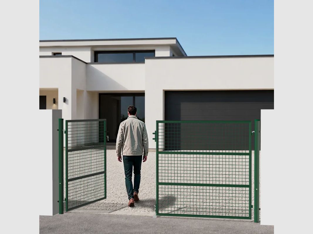 2-vlaks gaaspoort 3x1,5m - Maas 50mm - Groen, afbeelding 9 van 11