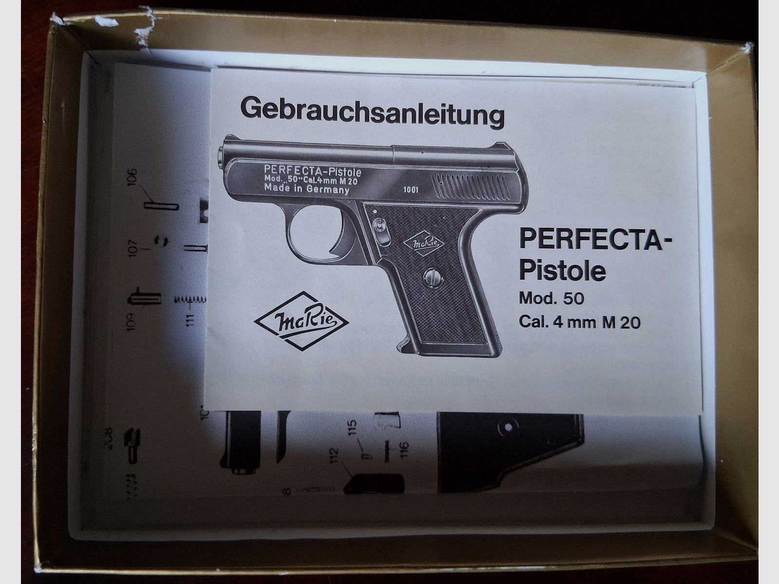 Mayer & Riehm KG  Perfecta Mod. 50 4mm M20 mit  F-Zeichen und PTB112 ungeschossen