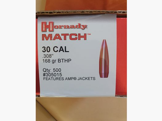 Hornady Match Geschosse .308 168 gr #305015