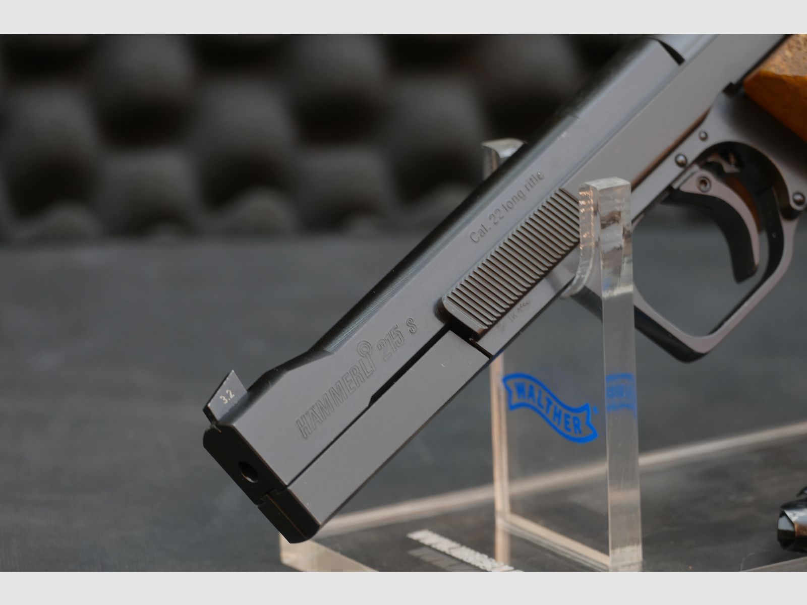 Haemmerli Pistole Mod. 215S, 215 S, Kal. .22long rifle, späte Ausführung (eckige Abzugsbügel)