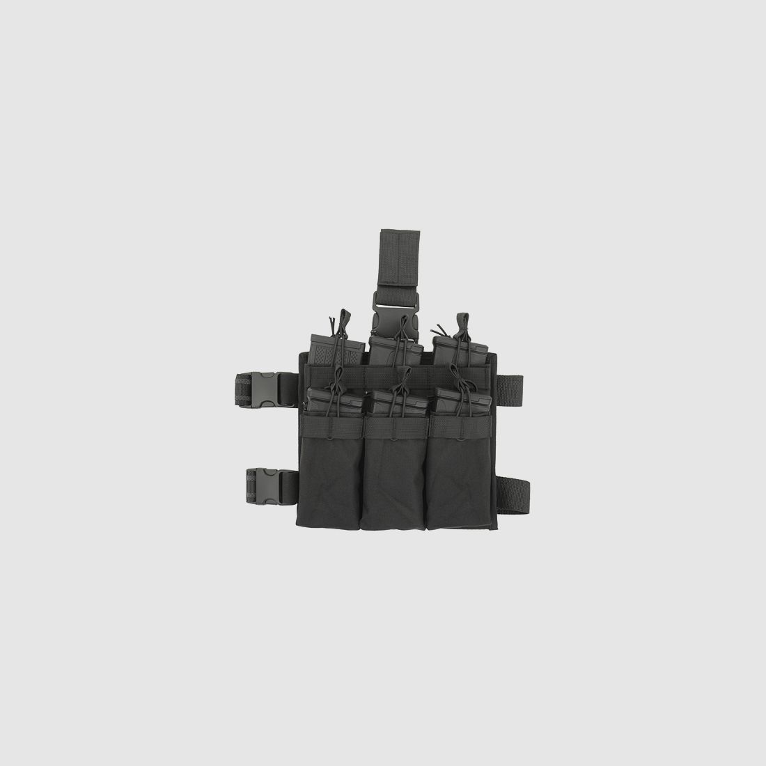 M4/AR-15 Six-Mag Stacker Drop Leg Panel - Black [8FIELDS]