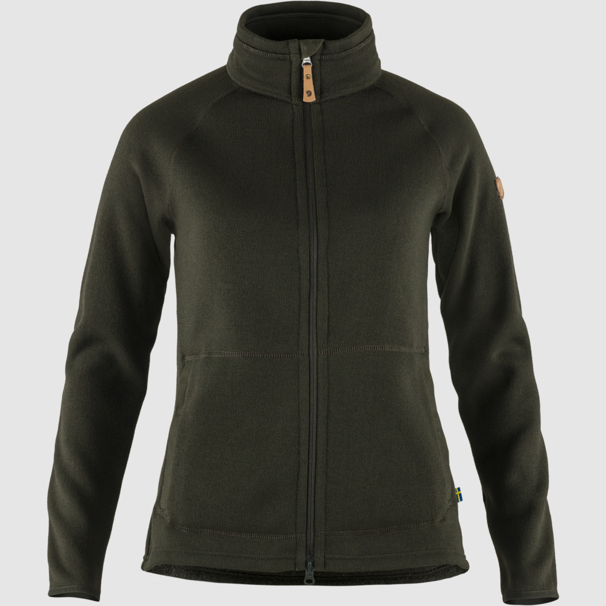 FJÄLLRÄVEN Övik Fleece Zip Sweater W Deep Forest