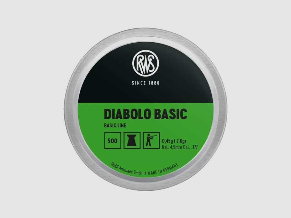 RWS Diabolo Basic 4,5mm – 0,45g/7gr – 500er
