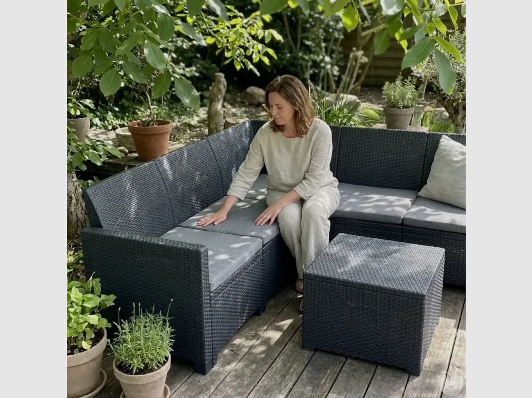 Gartenmöbelset Claire 5 Plätze Keter® - Sofa + Couchtisch mit Stauraum, Bild 10 von 17