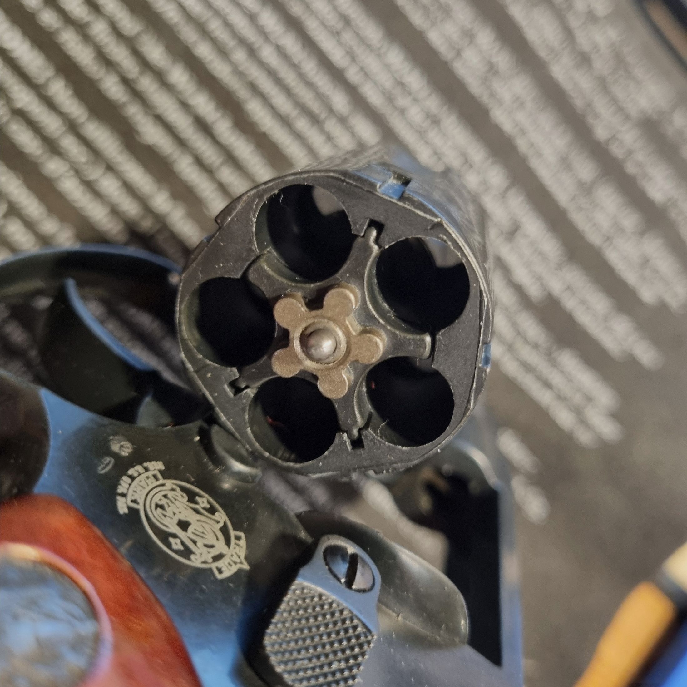 Revolver Smith & Wesson Chiefs Special de Reck, plaquettes de crosse en bois calibre 9 mm R.K., revolver pour dames, avec étui en cuir, PTB 503, ancien modèle