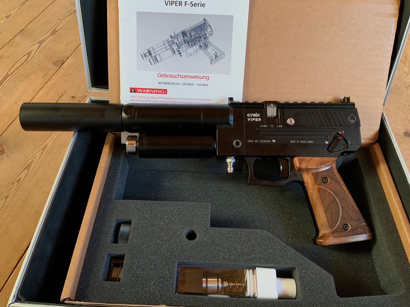 Pistolet à air comprimé PCP Evanix Viper Cal. 22 F Série