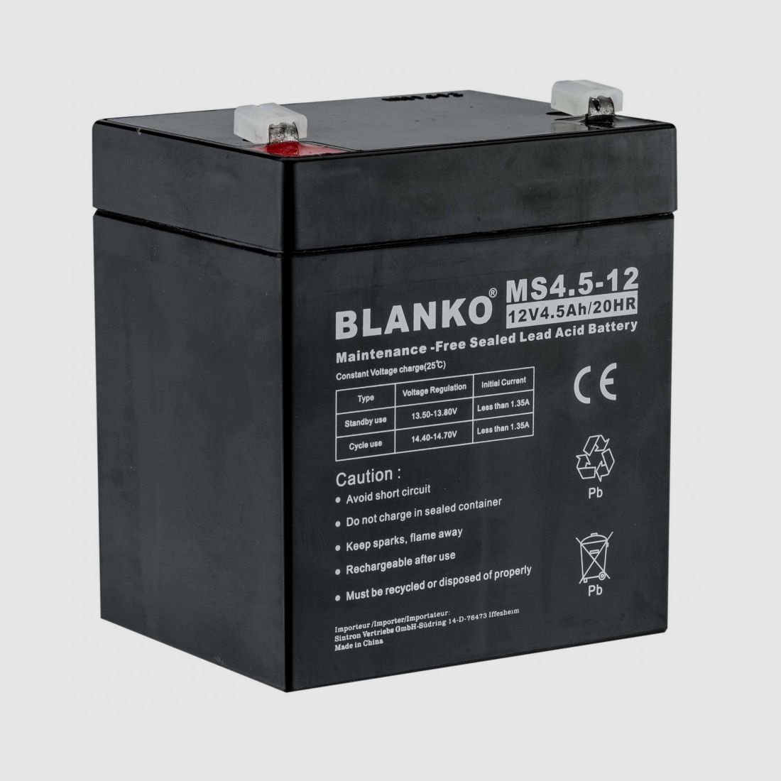 Oplaadbare batterij MS4,5-12 12 volt voor voederautomaten van de feederlijn, afbeelding 1 van 2