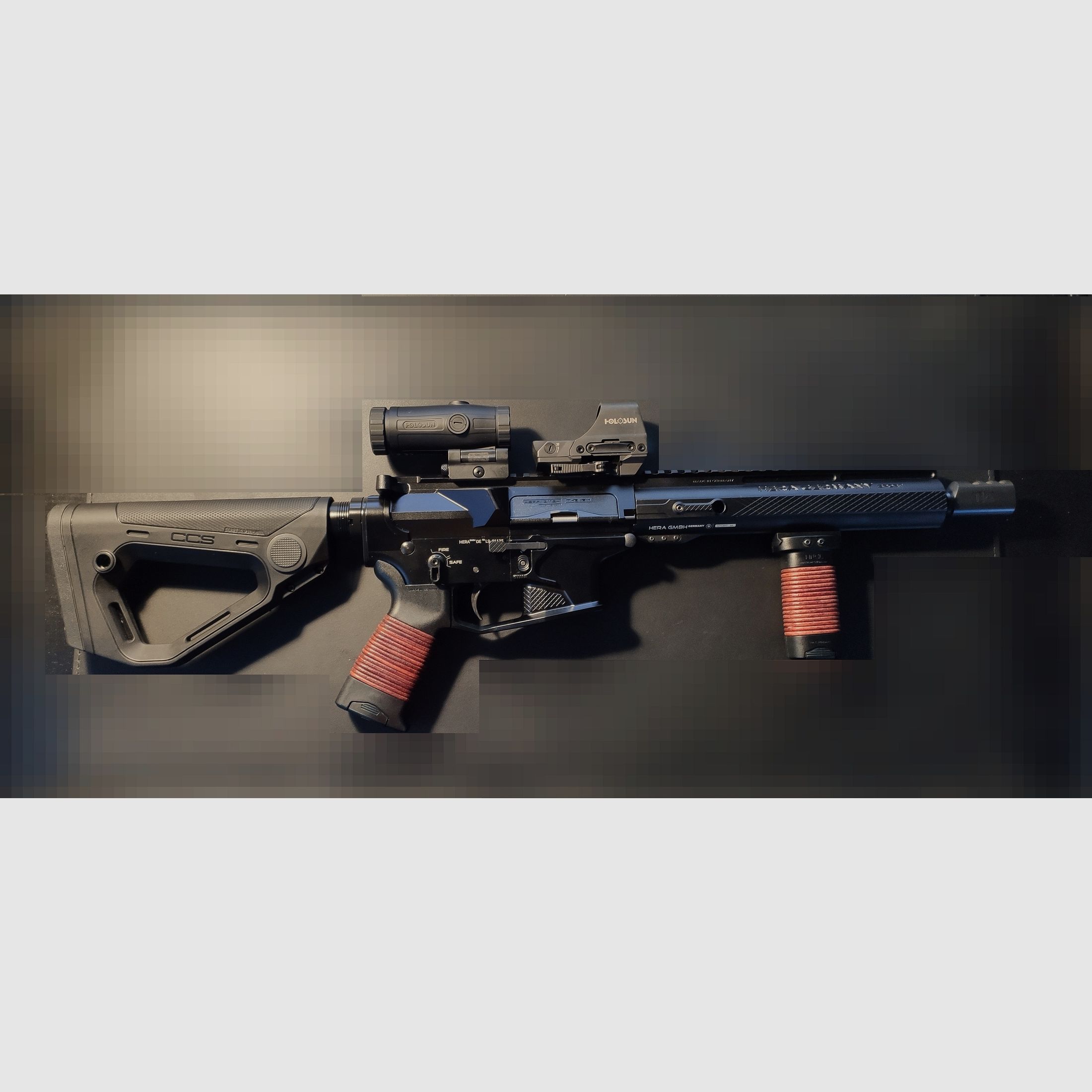 Zarezerwowane i opłacone !-Hera 9er Model IPSC 2020 9mm Colt Lower inkl. Holosun Greendot und Holosun Magnifier (3-Fach)