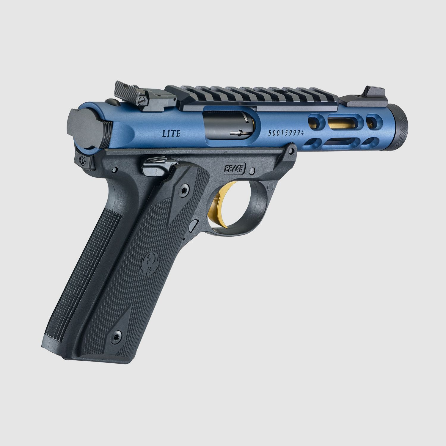 Ruger Mark IV 22/45 Lite .22 LR, 4.40" 1/2"x28, Picatinny, adjustable rear sight, Cobalt Kinetic Slate Anodized