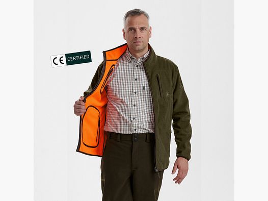 Gamekeeper Bonded Fleece Jacket - Reversible - Orange - Size: XL