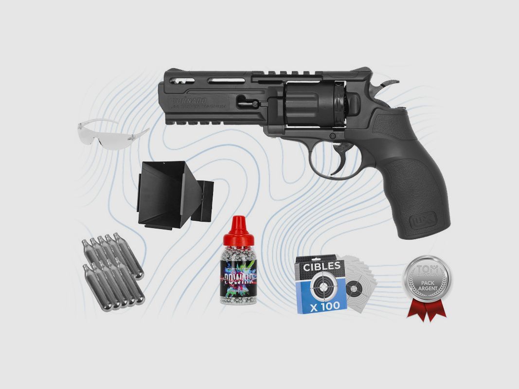 Pack Argent Revolver Tornado CO2 4.5mm BBs Umarex
