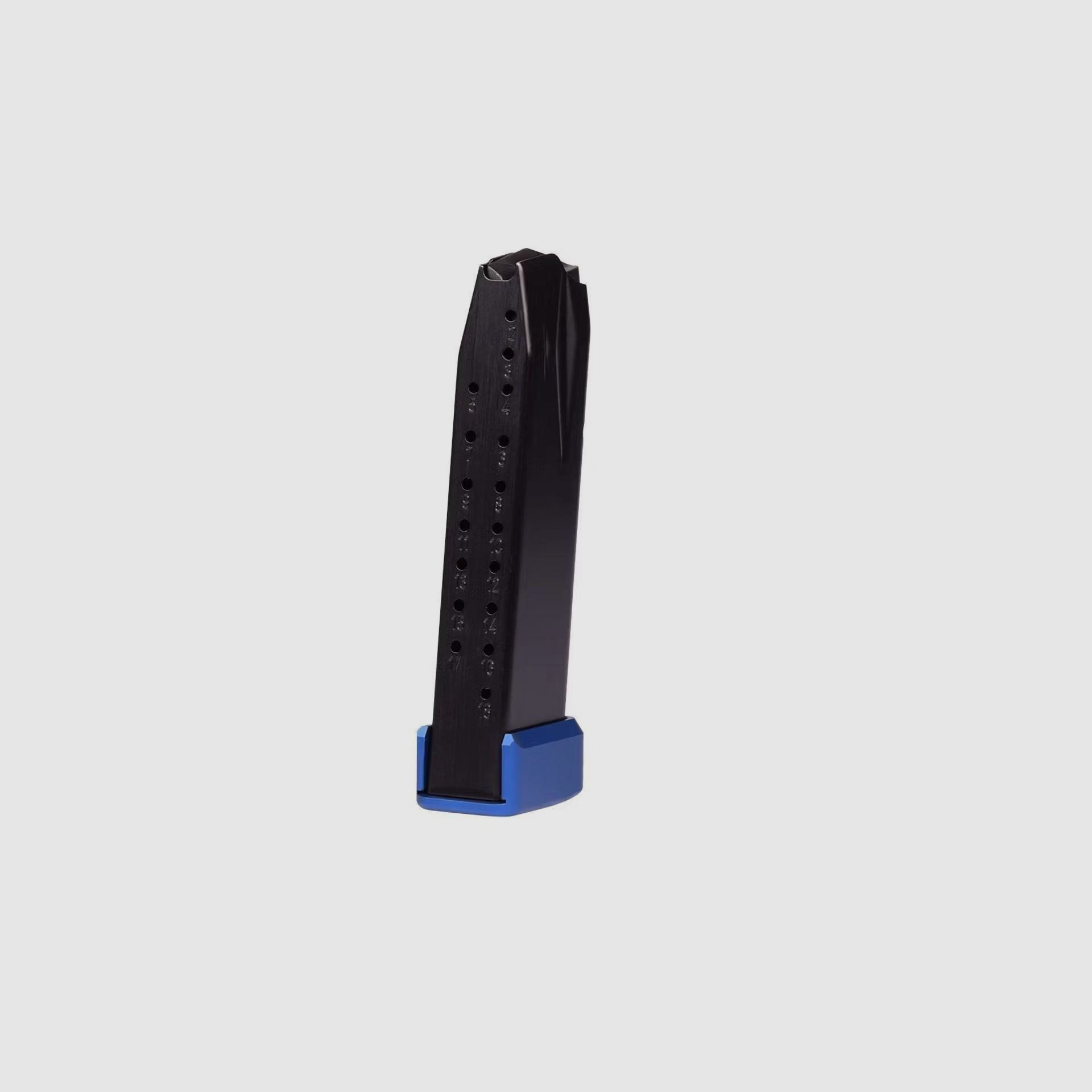 Walther Magazine PDP Compact / Q5 Steel Frame, 18 schoten, kal. 9mm Para, blauwe aluminium bodem
