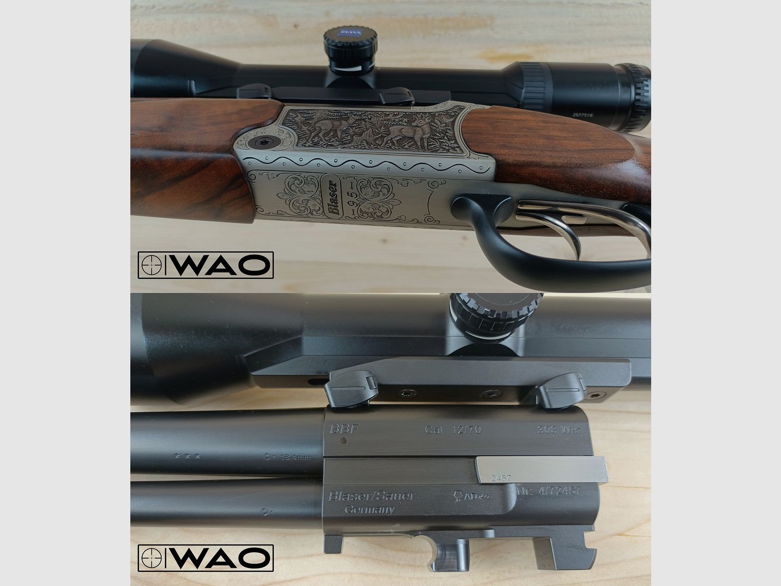 Blaser BBF 95 Luxus, BBF95, cal. .308 Win; 12/70 *including Zeiss optics with illuminated reticle*