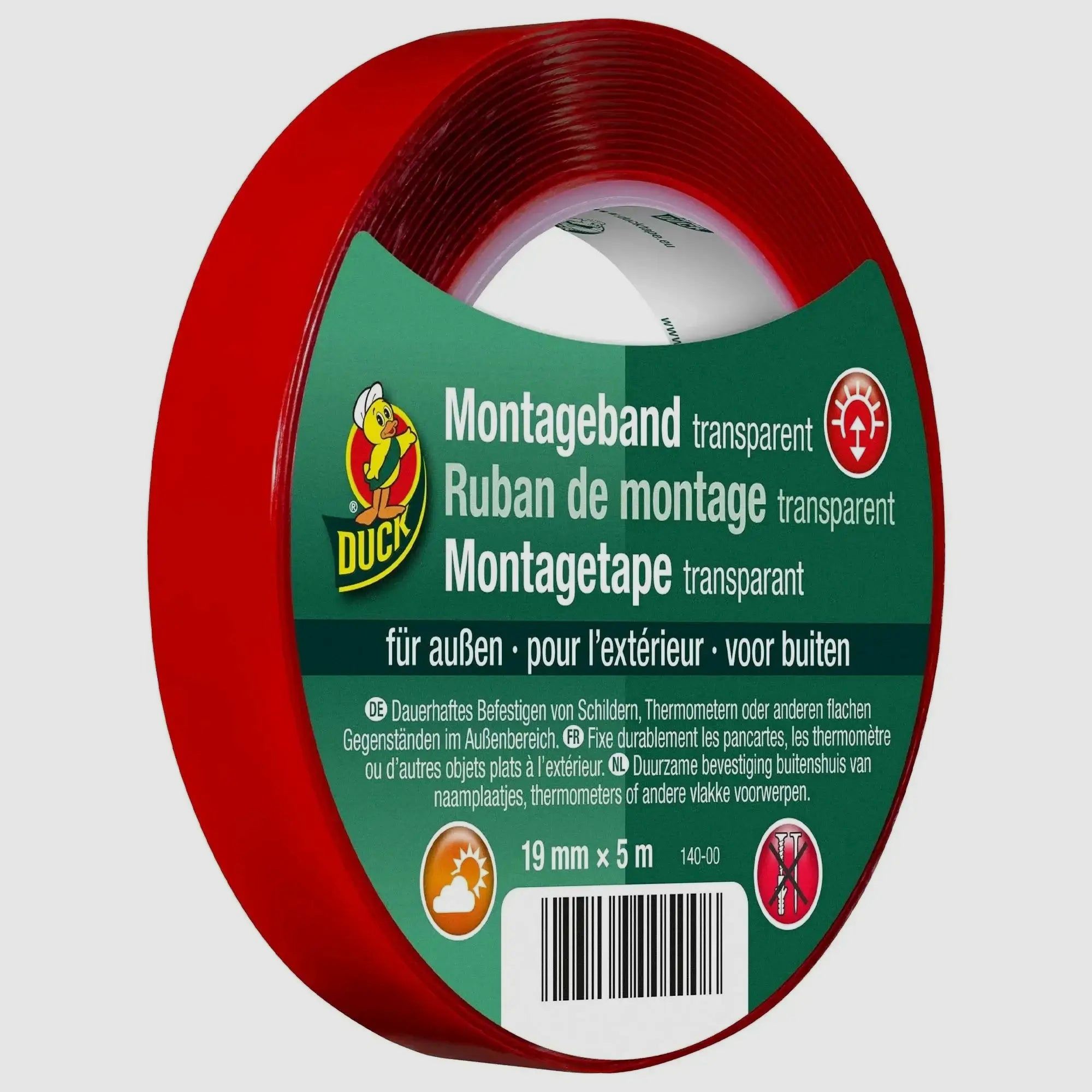 Duck Tape Duck Tape Ruban de montage extérieur 19 mm x 5 m transparent