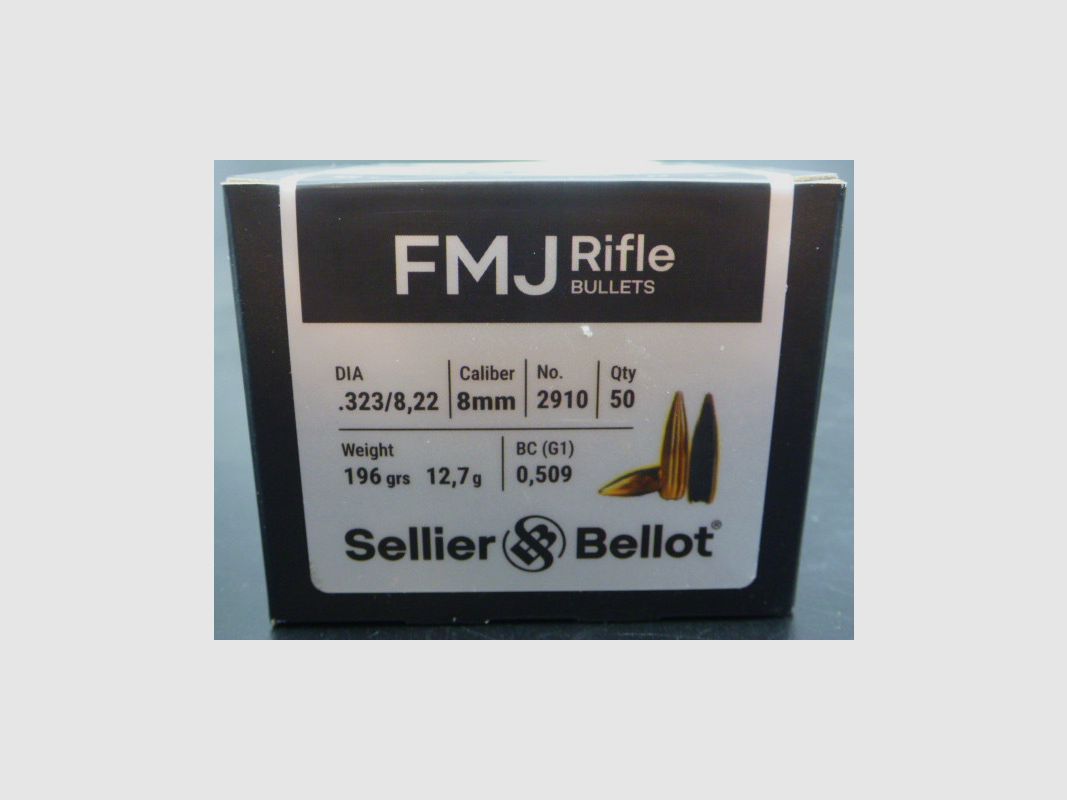 SELLIER &B PALLE CAL8MM GR 196 FMJ