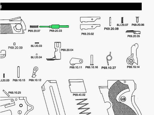 Schlagbolzen fĂĽr Schreckschuss-, Gas-, Signalpistole Melcher ME 69 Springfield, Ersatzteil