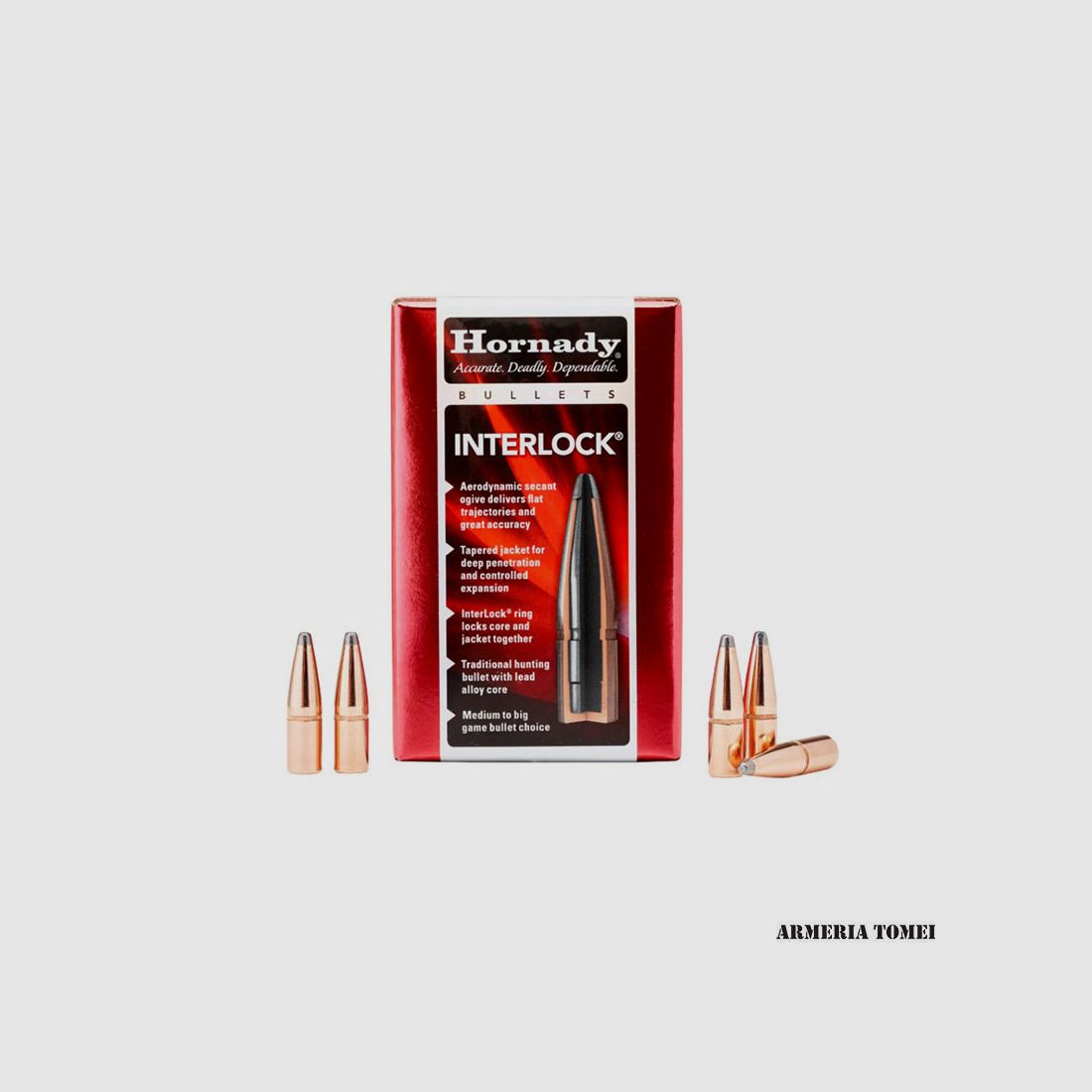 BULLES DE RECHARGE – HORNADY – 30 Cal .308 180 gr InterLock® BTSP (100 pcs)