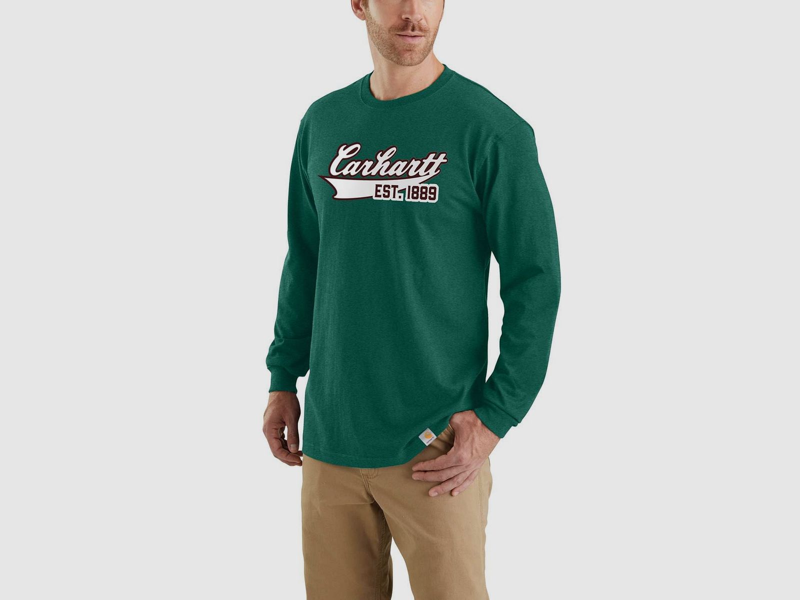 Carhartt Skript-Grafik Langarmshirt, Herren, North Woods Heather, XXL