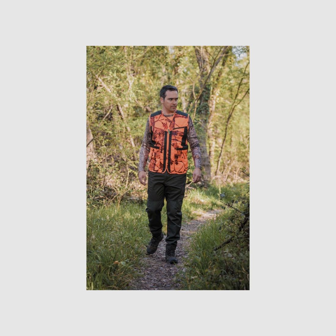 Somlys/Treeland Chaleco de caza T254 camo naranja, imagen 2 de 2
