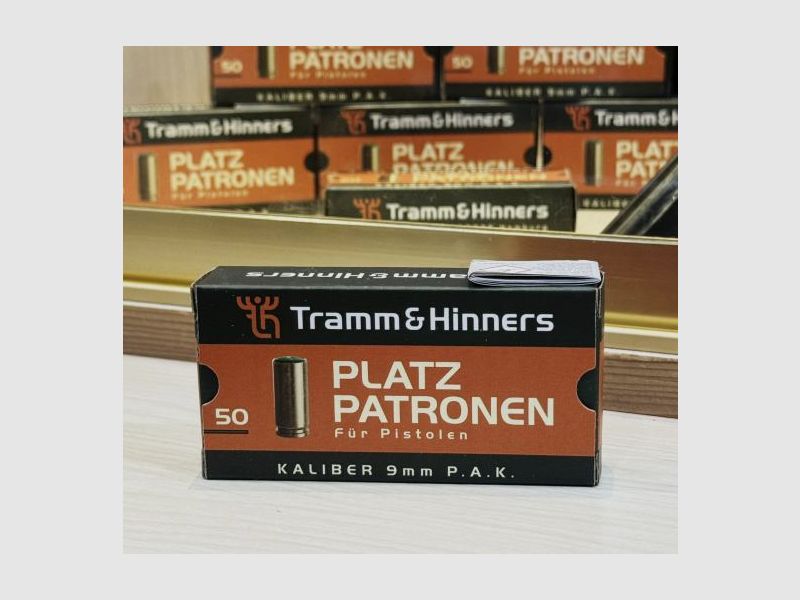 Tramm & Hinners / Umarex - Blank cartridges for pistols 9mm P.A.K. (50 pieces) - Brass case