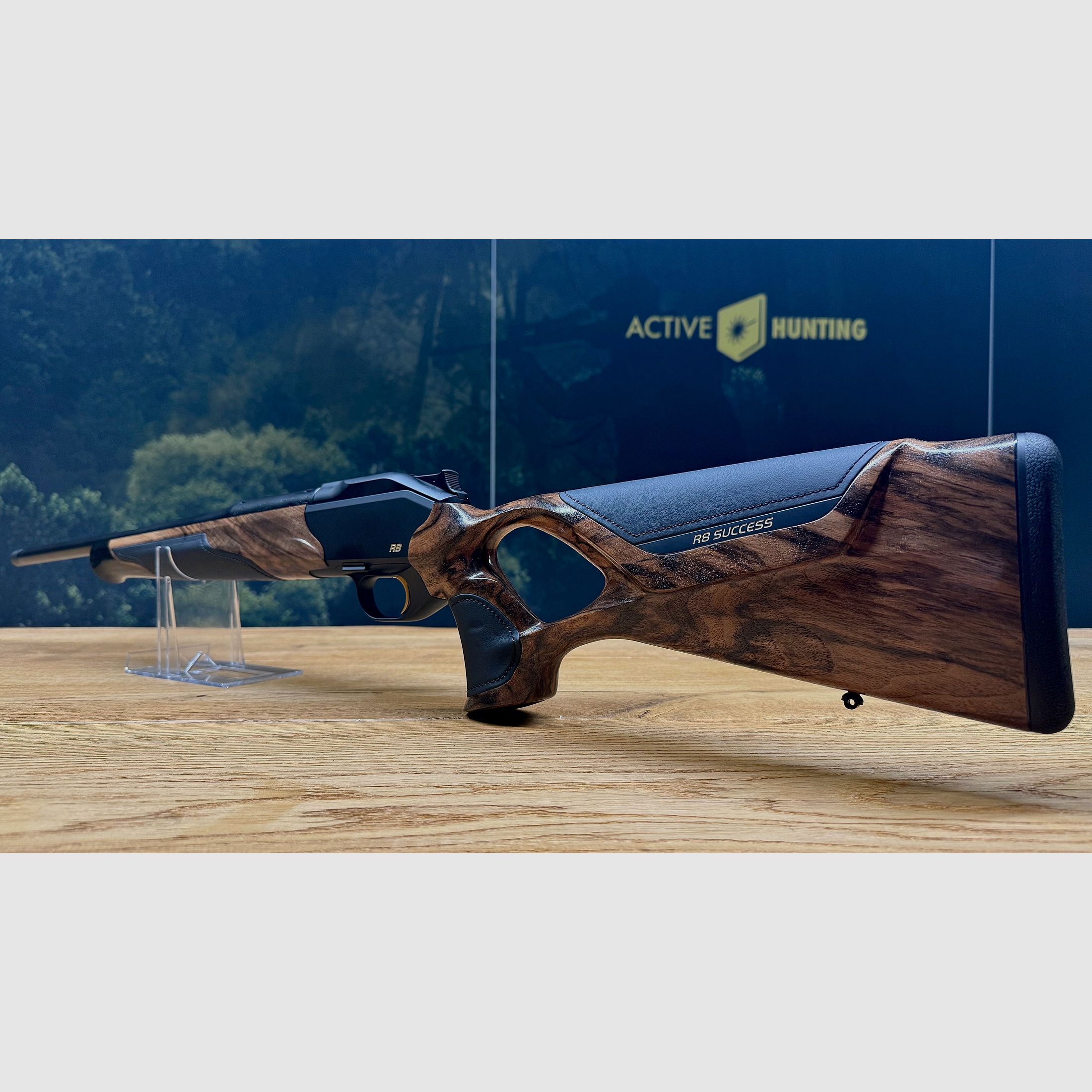 Blaser R8 Success Leder / HK 6 / Leder schwarz / Goldelemente / Standardkailber u. LL nach Wahl, Bild 1 von 10