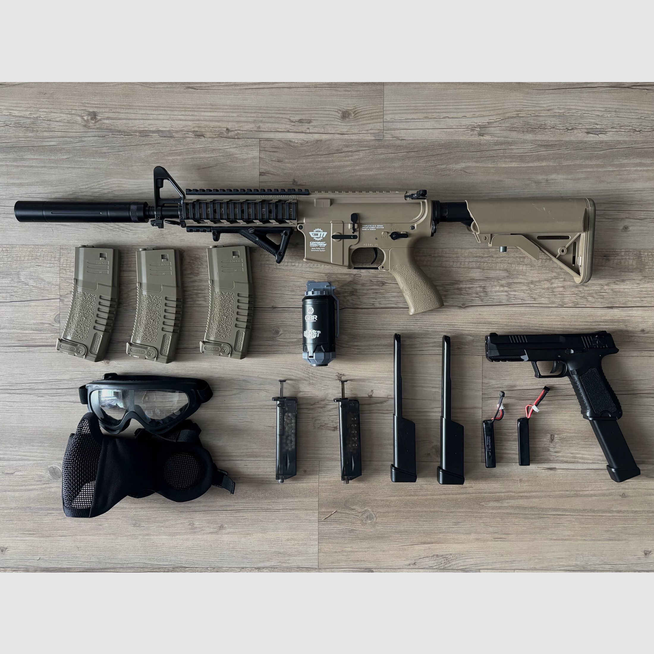 Airsoft Bundle 0,5J | G&G CM16 Raider + CYMA CM.127 | viele Magazine + Gear
