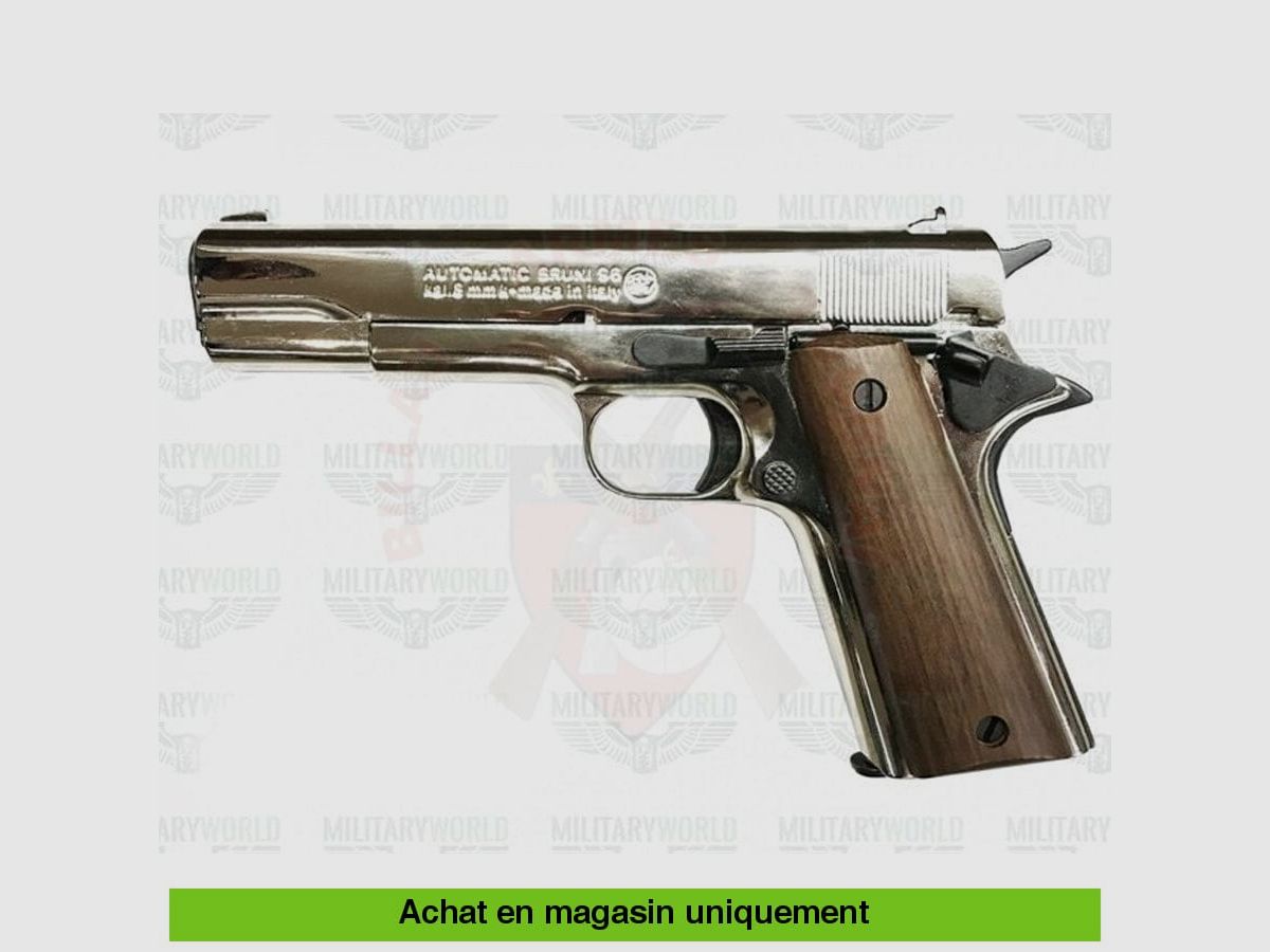 Bruni 96 (1911) Nickel 8mm blank-firing pistol