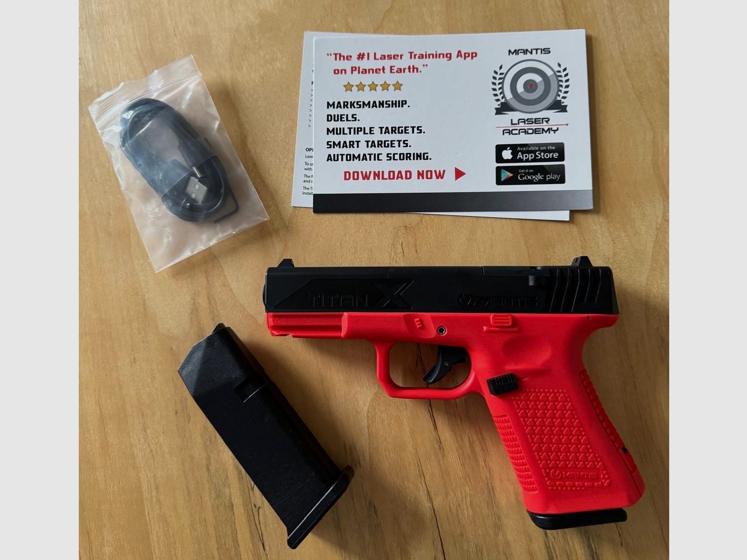 Mantis Titan X 701 laser dry-fire training pistol (like Glock 19)
