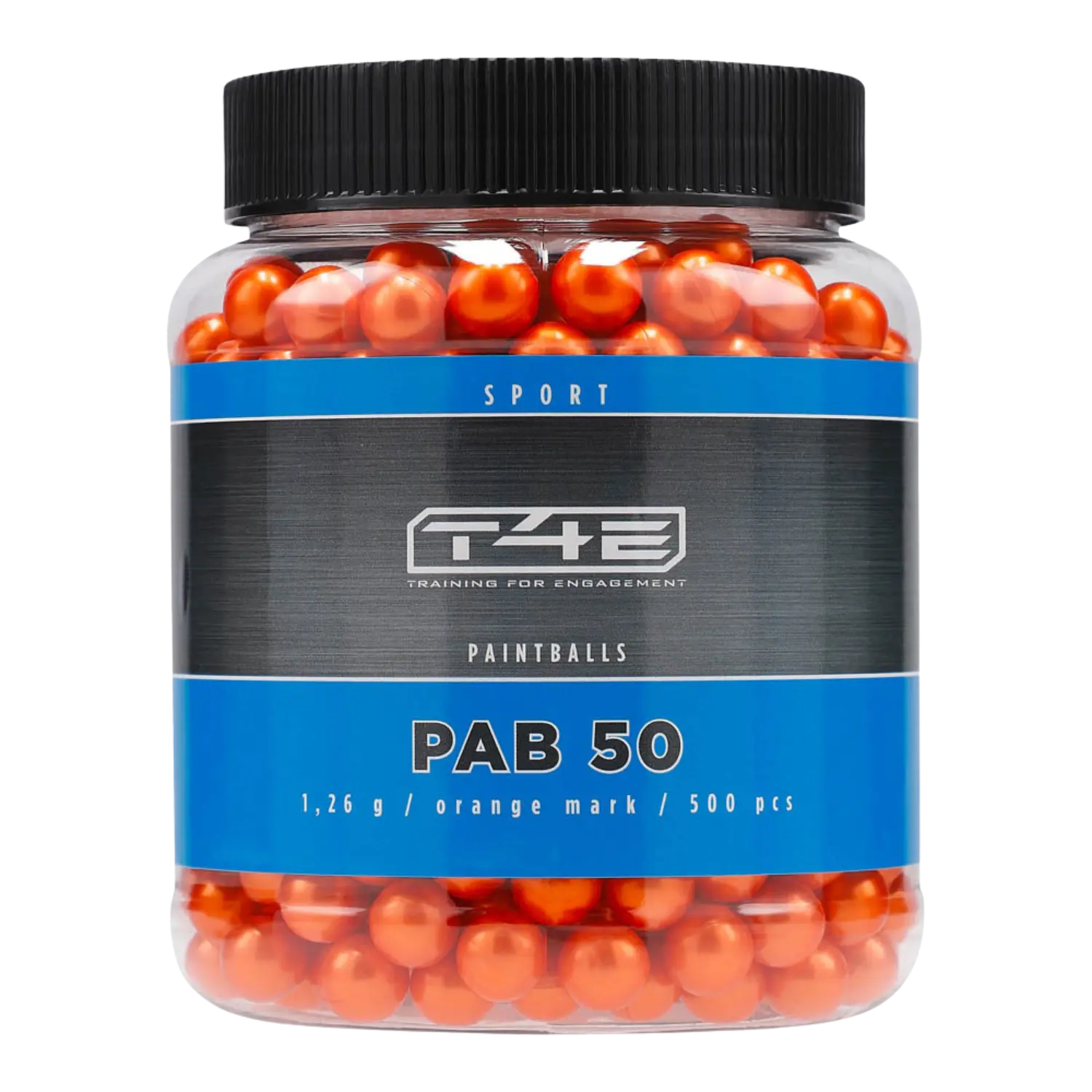 T4E Sport PAB 50 billes de paintball 500 tirs cal. .50 Orange