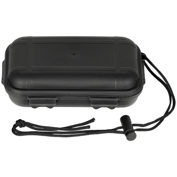 Kleine Box , 13,5 x 8 x 3,7cm, schlagfester Kunststoff, wasserdicht, Schwarz, Bild 1 von 2