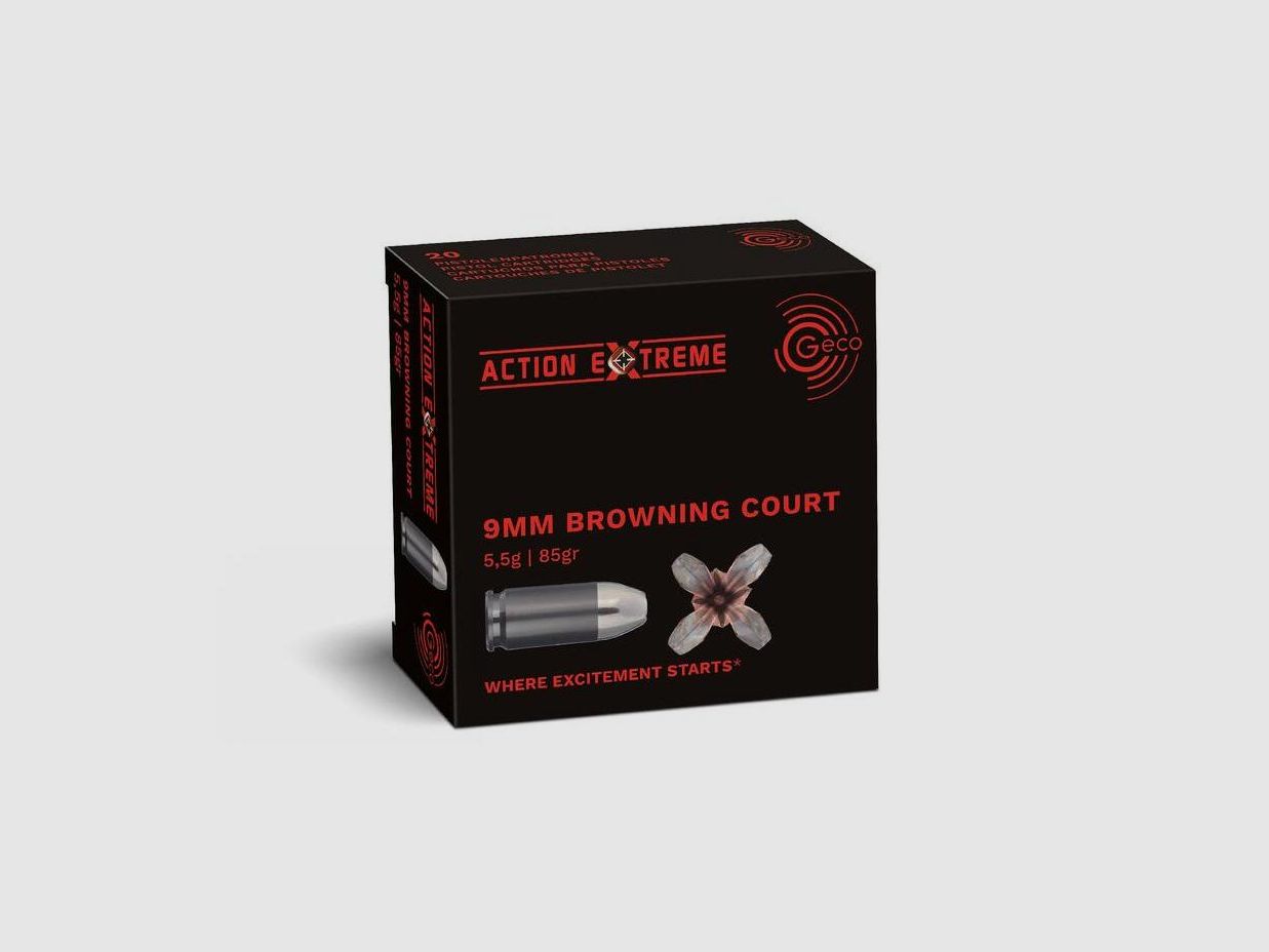 Geco 9 mm Browning short Action Extreme 5,5g/85gr 20Stk.