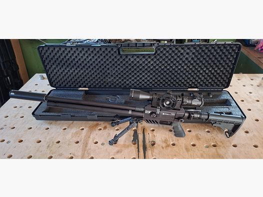 FX Dreamline Tactical with folding stock - Cal. 7.62 mm and lots of accessories.