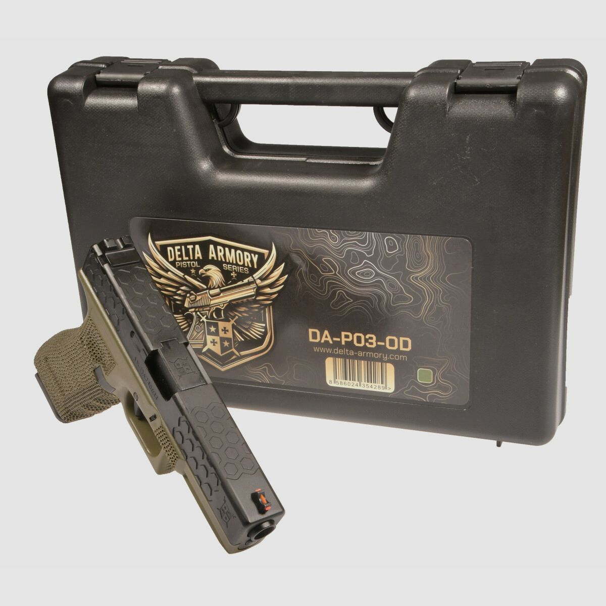 P03 GBB Airsoft Pistol in Olive | Delta Armory