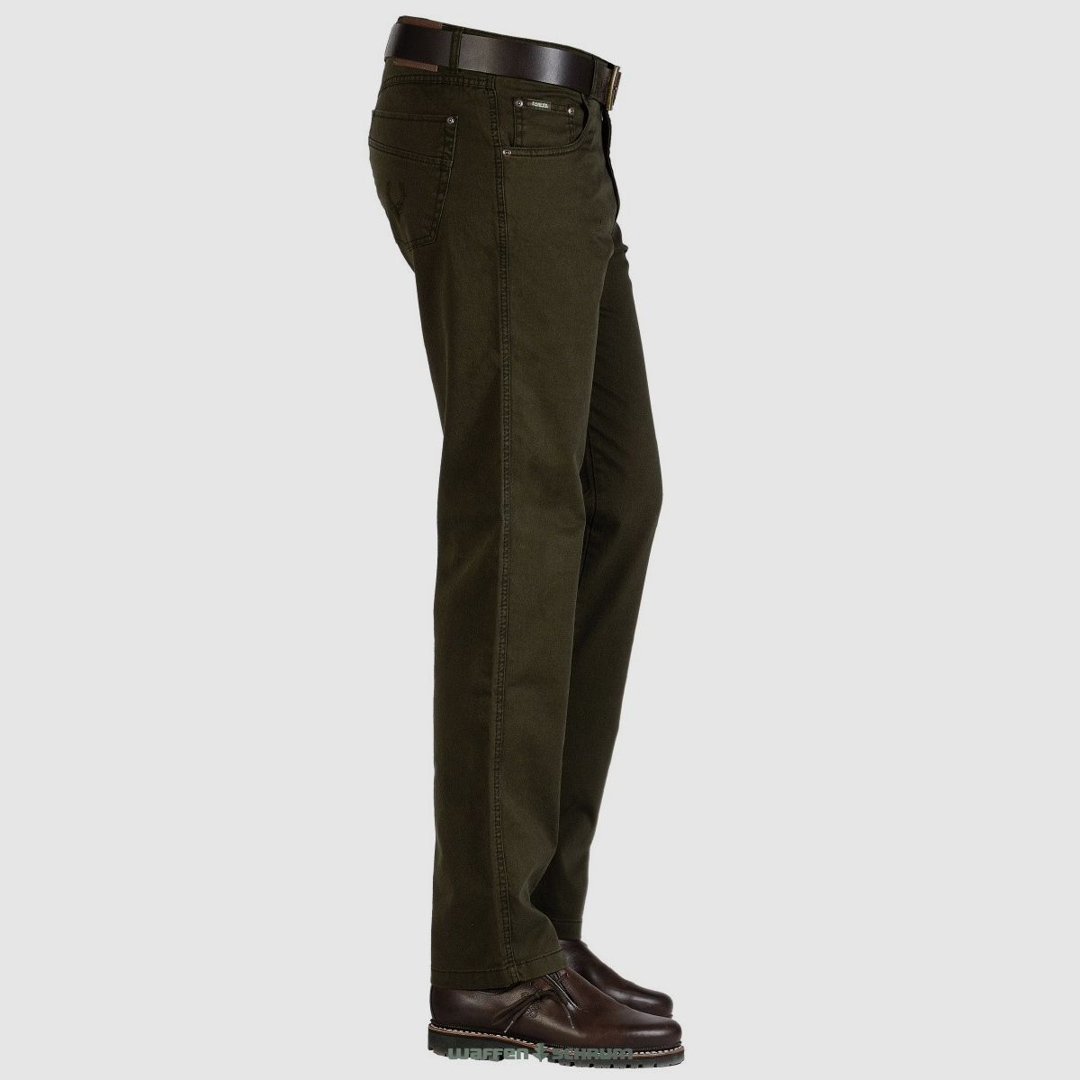 Foresta jeans five-pocket with embroidery hunting olive