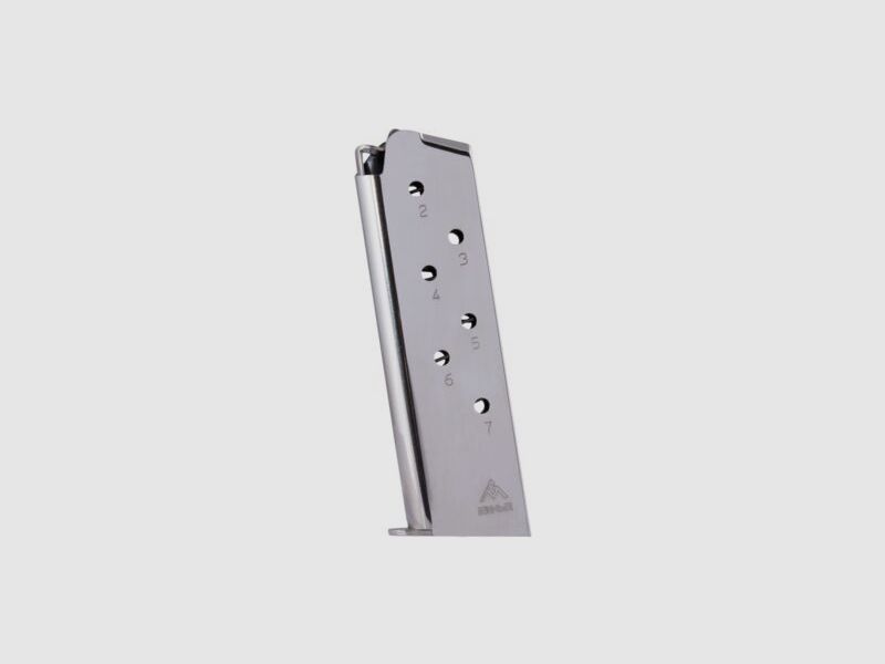 Mec-Gar Colt 1911 Magazin .45 ACP 7 Schuss / vernickelt