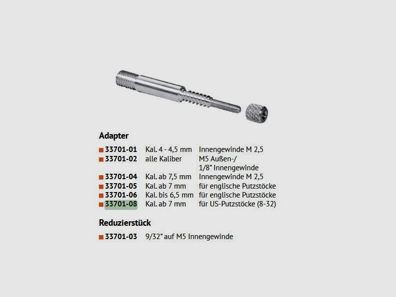 VFG-adapter Parker Hale interne schroefdraad kaliber 7mm - .50