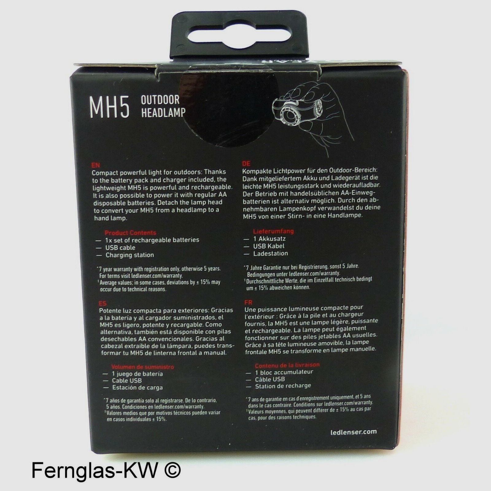 Ledlenser 500950 LED Kopflampe Stirnlampe MH5 Schwarz Weiß 400 Lumen mit Akku