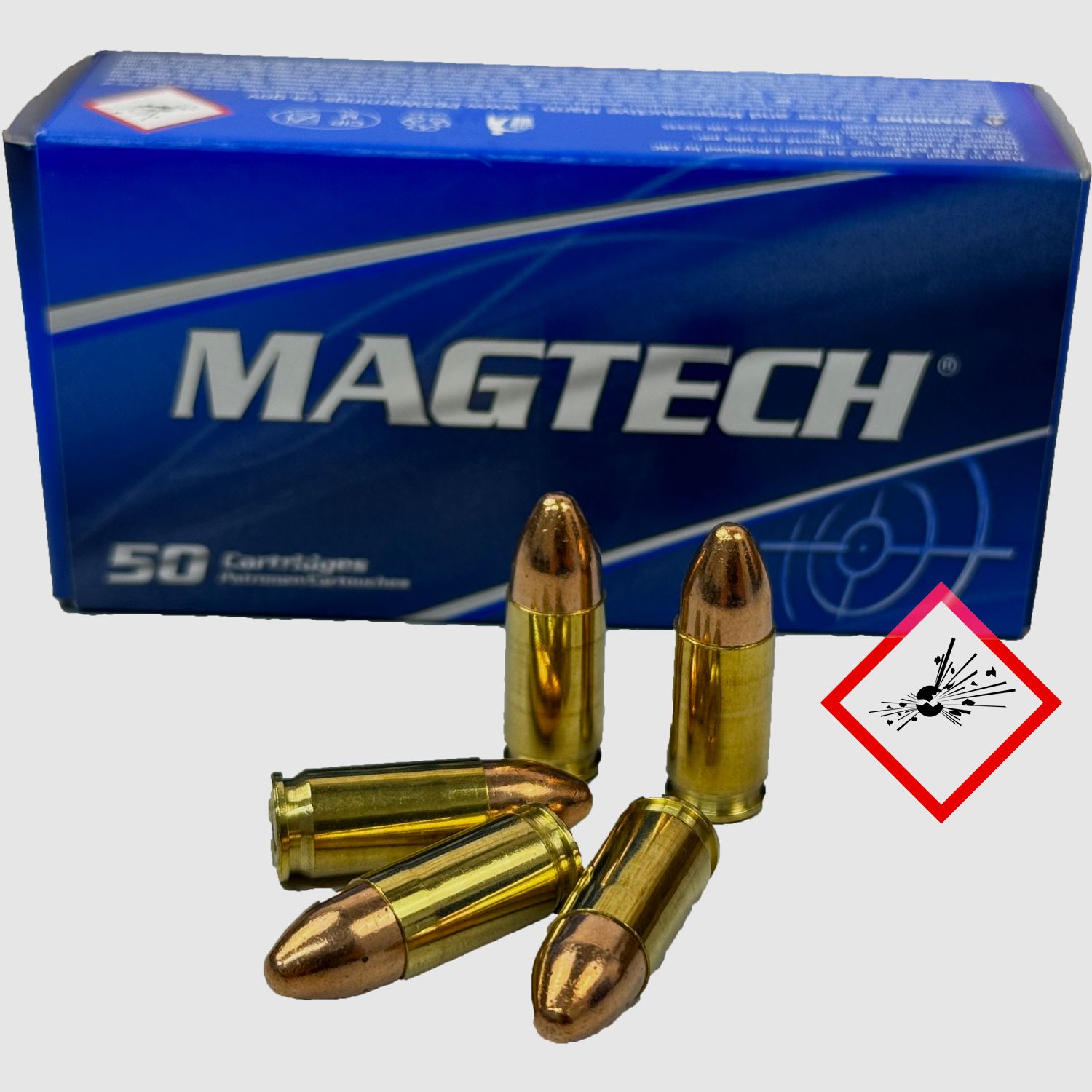 Cartuccia per pistola Magtech 9mm Luger FMJ 124grs