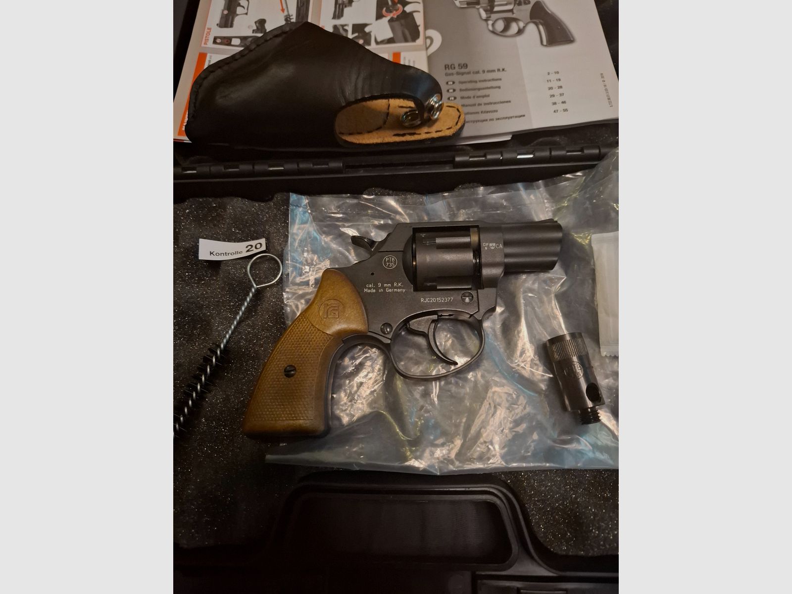 Röhm RG 59  PTB 735  9mm RK mit Lederholster "NEU"