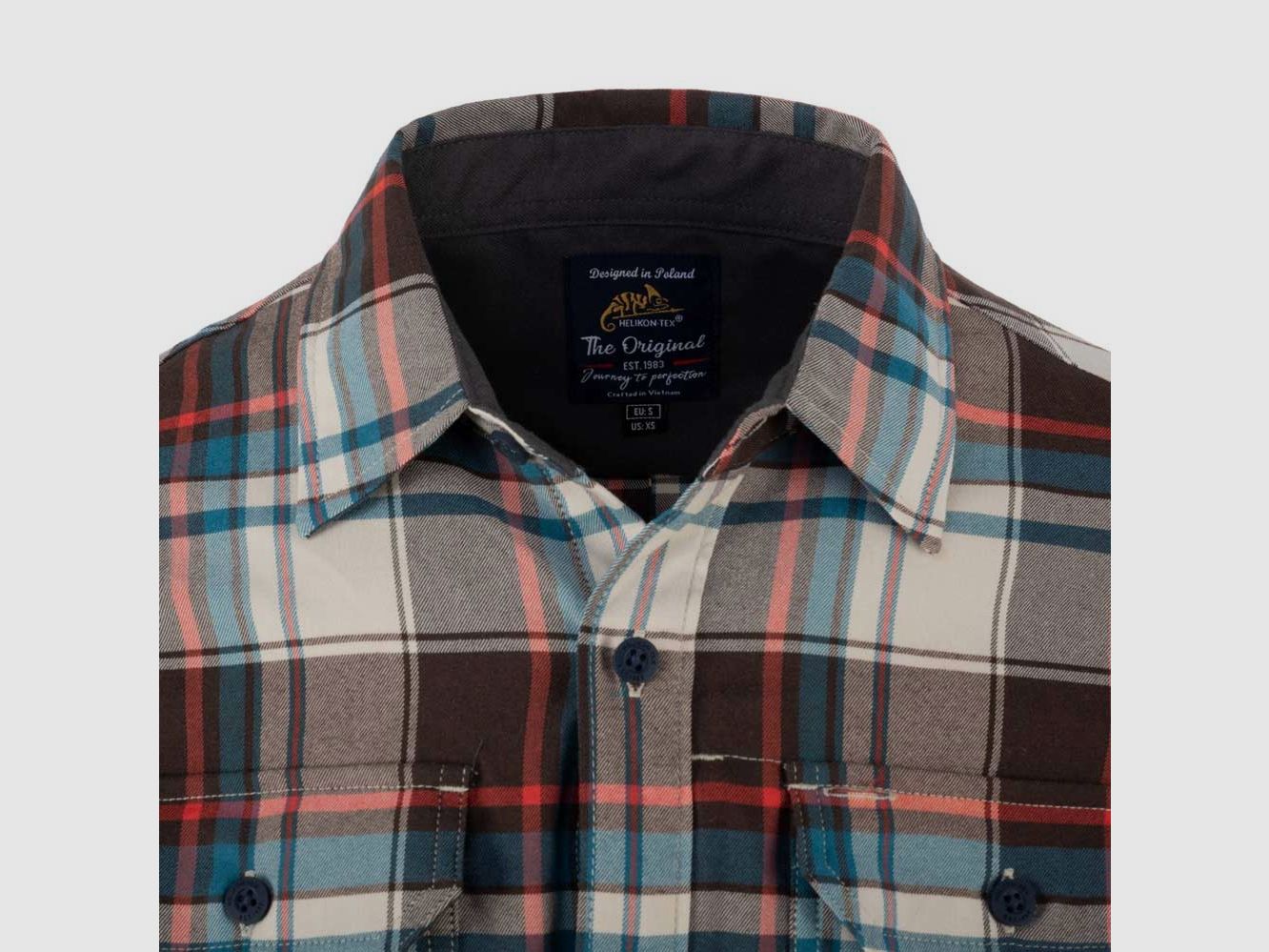 HELIKON-TEX GREYMAN SHIRT CORAL CRIMSON CHECKERED