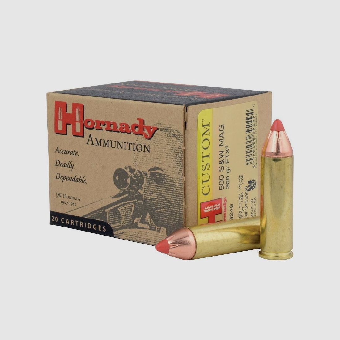 BOX MIT 20 PATRONEN HORNADY 500 S&W 300 GR FTX