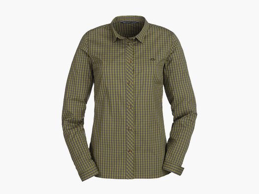 Blaser Bluse Stretch Sergia Oliv/Grau kariert