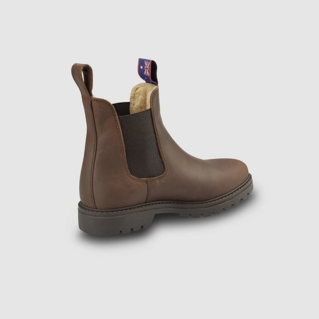 Blue Heeler Chelsea Boots Jackaroo mit Lammfell Braun