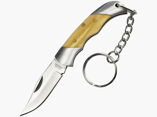 Mini-Taschenmesser Olivenholz Schlüsselanhänger §42a konform legal führen